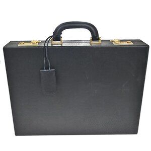 GUCCI Top Handle Attache case Business Bag Leather Black GHW Italy